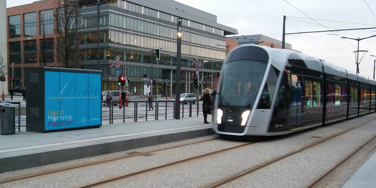 Tramvaj u Luxembourgu (foto: Tajana L., veljača 2018.)
• Luxembourg, Luksemburg, tramvaji, javni prijevoz