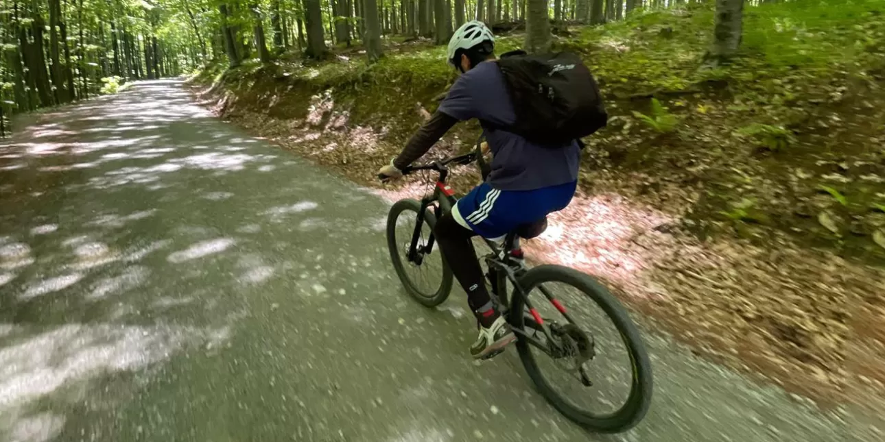 Vožnja električnim biciklom po Papuku (foto: BO, svibanj 2024.)

• električni bicikli, priroda