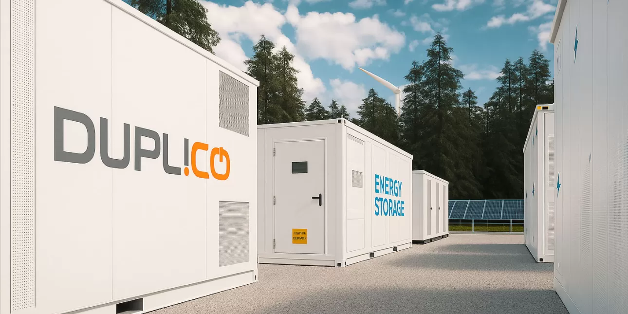 Vizualizacija pohrana energije koju nudi Duplico (izvornik: Duplico, rujan 2025.)

• Duplico, pohrana energije