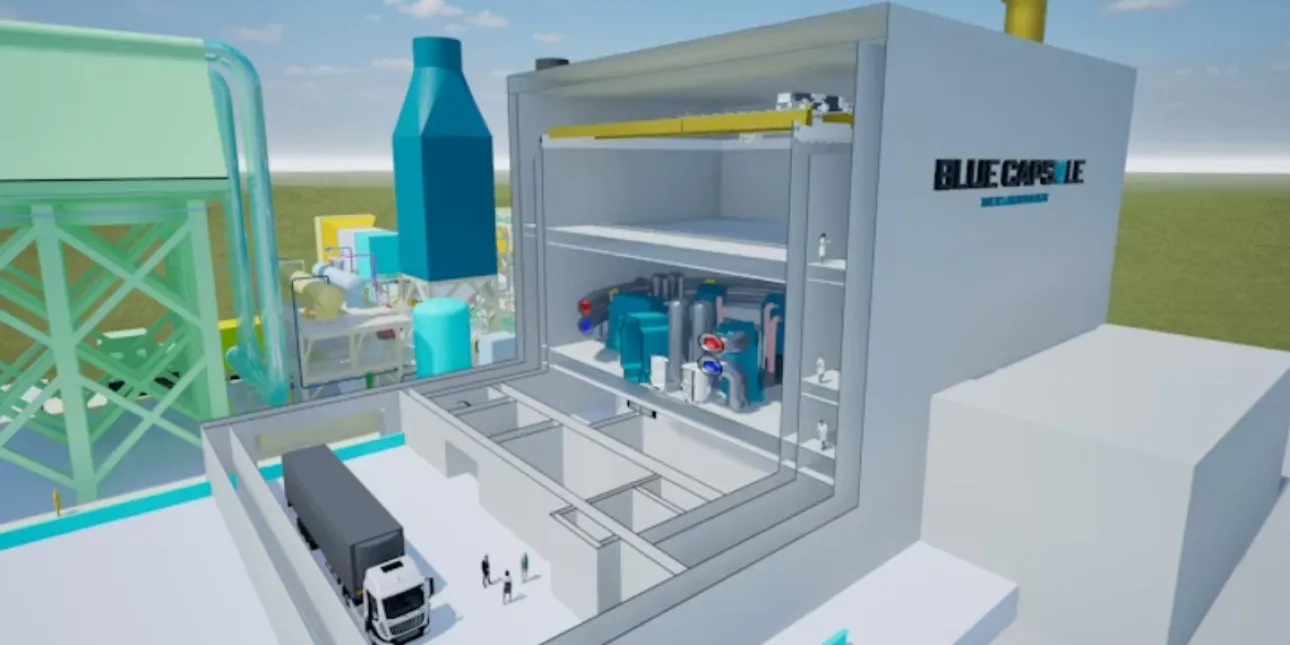 Blue Capsule Technology ELISE – ispitno postrojenje (foto: Blue Capsule Technology veljača 2026.) • Blue Capsule Technology, SMR, nuklearna energija