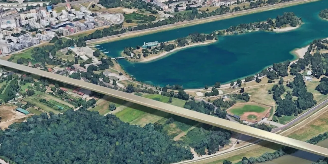 Jarunski most render (izvornik: Grad Zagreb, svibanj 2026.) • Jarunski most, Zageb, promet