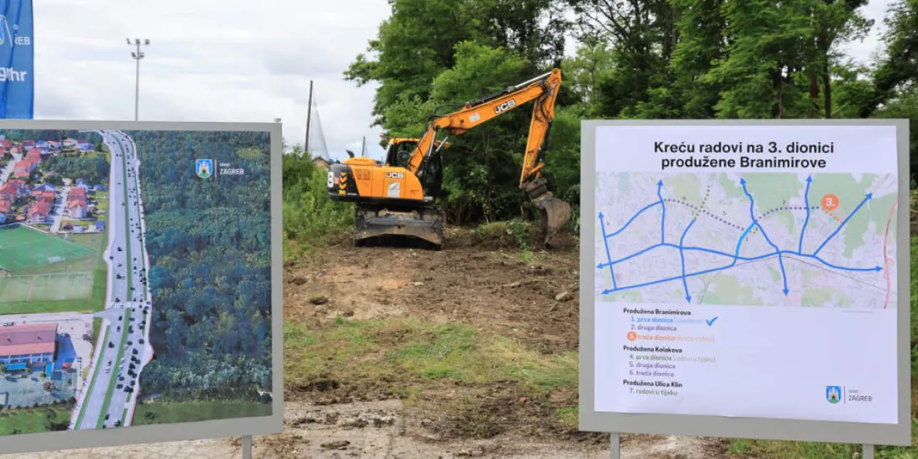 Početak radova na trećoj dionici Branimirove ceste (izvornik: Grad Zagreb, lipanj 2026.) • radovi, Zagreb, Branimirova