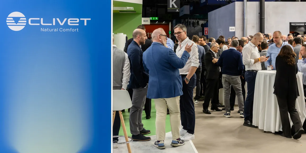 Fotografija s izložbenog prostora Cliveta na sajmu MCE 2026 u Milanu (izvornik: Clivet, ožujak 2026.)

• Clivet, MCE, sajmovi
